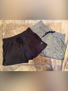 TekGear 2 Pair-Women’s Athletic Shorts - Black and Heather Gray